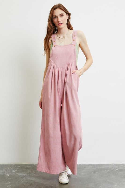 Cozy Elegance Corduroy Sleeveless Jumpsuit